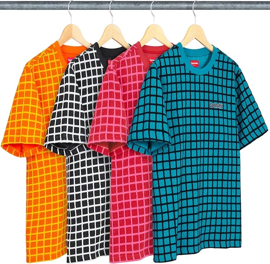 Grid Jacquard S/S Top